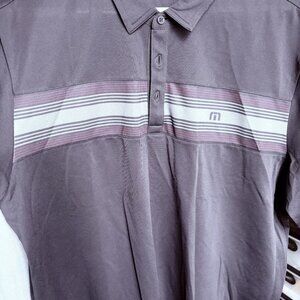 Travis Mathew Golf Shirt  - EUC -Navy with red stripes - XXL